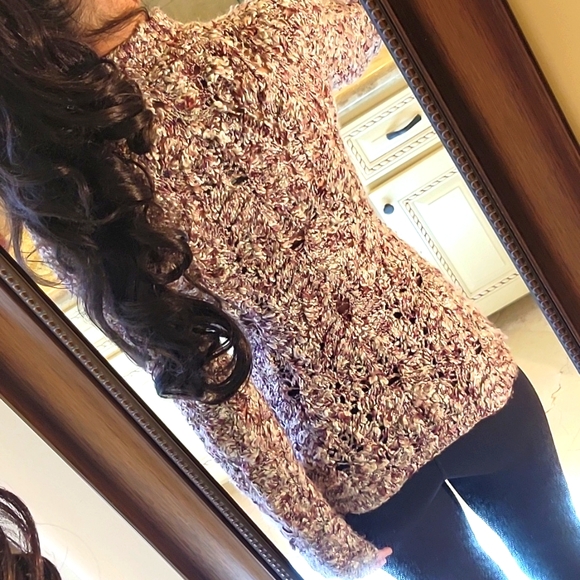 Bebe Cozy Multicolor Crocheted Sweater, L - Picture 9 of 15